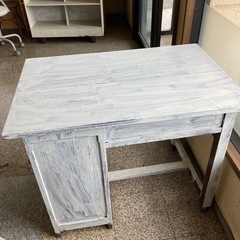 値下げ再開【引取限定】ヴィンテージデスク　白　店舗什器　インテリア　太田市藪塚町　】の画像