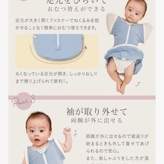 【決まりました】スワドル　ネクルミM　天使の羽（ブルー）　の画像