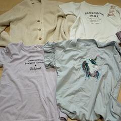 小学生女子　サイズ140　Tシャツ3枚七分丈パンツ2枚、厚手カー...