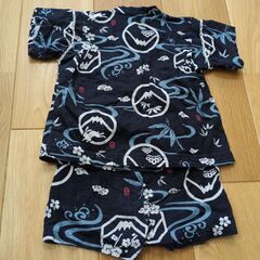 お値下げしました！富士山柄 甚平 サイズ90cm　綿100%の画像