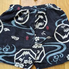 お値下げしました！富士山柄 甚平 サイズ90cm　綿100%の画像