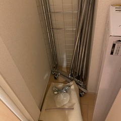 ハンガーラック2連◆カバー付きの画像