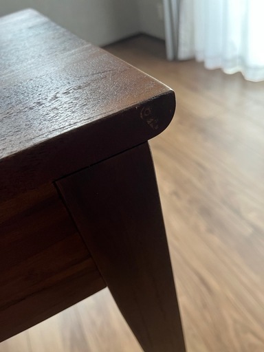 【成約済み】
パソコンデスク／120cm幅／引き出し収納／木製／無垢材