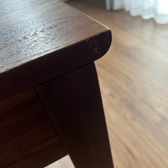パソコンデスク／120cm幅／引き出し収納／木製／無垢材の画像