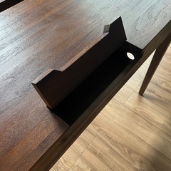 パソコンデスク／120cm幅／引き出し収納／木製／無垢材の画像