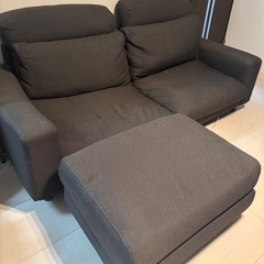 無印良品2.5シーターポケットコイルフェザーソファーオットマンつき