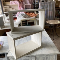 【引取限定】店舗什器　2個セット白い陳列箱　DIY　