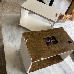 値下げ再開【引取限定】店舗什器　2個セット白い陳列箱　DIY　の画像