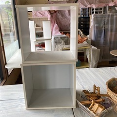 値下げ再開【引取限定】スクエアボックス　2個セット　カラーボックス　2個セット　白　太田市薮塚町　店舗什器　収納の画像