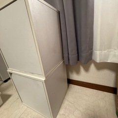 白ホワイト収納ボックス扉磁石2連結 個別使用可能収納ボックスの画像
