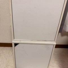白ホワイト収納ボックス扉磁石2連結 個別使用可能収納ボックス