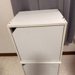 白ホワイト収納ボックス扉磁石2連結 個別使用可能収納ボックスの画像
