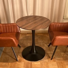 レザー調ダイニングチェア 2脚 ダイニングテーブル