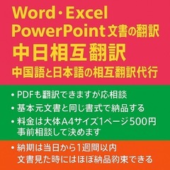 Word、Excel、PowerPoint文書の翻訳、中日…