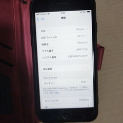 iPhone 8 (16.7.1) 猫デザインケース付き64GB