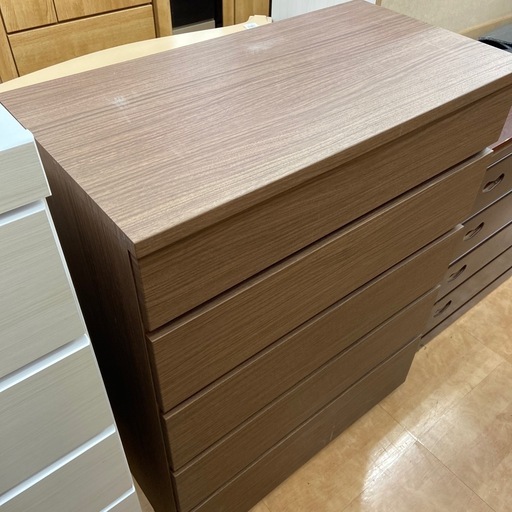 ニトリ　ハイチェスト　5段　フォウ2　ブラウン