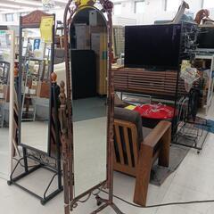 ★ジモティー割あり★キャスター付　デザインミラー　 高さ(H)1...