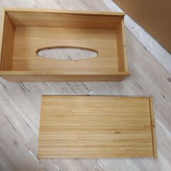 美品　BONDLIAN ボンドリアン ティッシュボックス, 竹, 26x14 cmの画像