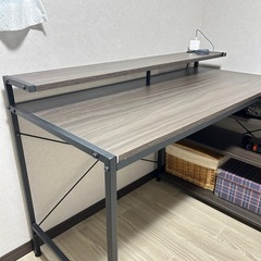 【決まりました】パソコンデスク L字型 木目調×アイアン の画像