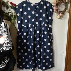 レディース洋服②ドット柄チュニックコットン100パーセント ゆっ...