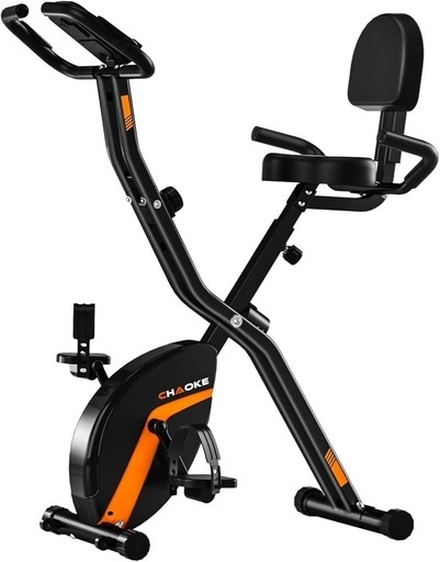 【新品未使用品】CHAOKEフィットネスバイク トレーニングバイク 静音 折りたたみ LCDディスプレイ＆心拍数メーター　コンパクト収納 軽量