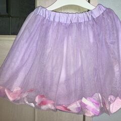 【anyfam】薄紫のフラワーチュールスカート 100cmの画像