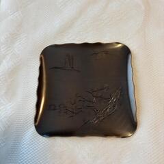 【美品未使用】和風 銅色銘々皿 5枚セット 松に鶴模様の画像