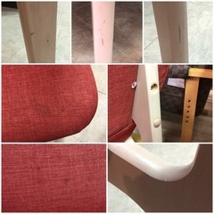 ニトリ NITORI 1Pチェア 1人掛けチェア リラックス ワイド レッド 赤 椅子 イス いす 木製フレーム 布張り ファブリックの画像