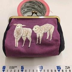 0525-081 ひつじのがま口ポーチ
