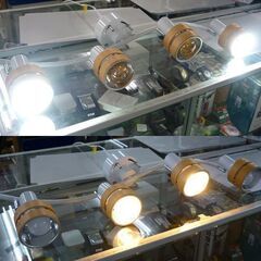 ☆4灯シーリングライト スポットライト リモコン付き LED電球 エジソン電球 口金E26 ウッドリング  札幌市 北区 屯田 の画像