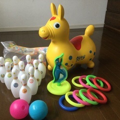 幼児おもちゃ3点セット(ロディ、ボーリング、輪投げ)差し上げます