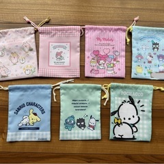 サンリオ 巾着袋 7点セットの画像