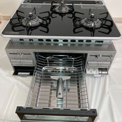 【未使用】Takara standard　タカラスタンダード　ビルトインガスコンロ　都市ガス用　ハイパーガラスコート　トッププレート　3口コンロの画像