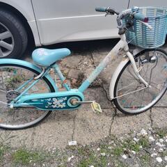 子供用自転車水色