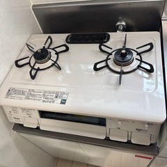 超美品　Paloma ガステーブル 二口コンロ　幅約60cm 片...