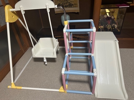 ジャングルジム(ブランコ、滑り台付き)