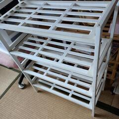 2段重ね可能　木製棚(白と茶色)