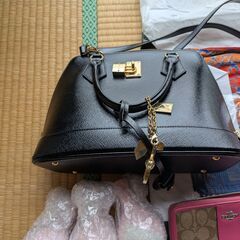 バッグ　徳利　結城しぼり　coach財布