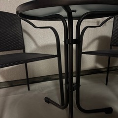 【ガラステーブル＆イス2脚セット】