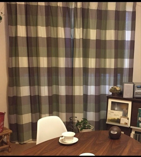 ウニコ　WAVESALAD カーテン　チェック 楽天市場】カーテン【WAVESALAD】 ウェーブサラダ ドレープ ドレープ