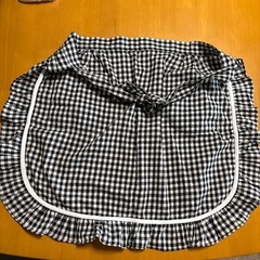 丈54㎝　黒チェック　ウエストエプロンの画像