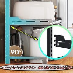 レンジ上ラック トースターラック 伸縮式幅(36-62)高さ調節可(35-68)×奥行33cm キッチンラック レンジ台 収納棚 電子レンジ棚オフィス収納用 プリンターラック 調味料ラック ブラック… 調味料ラック カバー 耐荷重15kg (ブラック-3層)の画像
