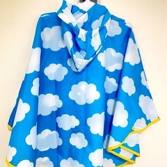 90〜100cm　キッズ　空　 レインコート　ポンチョタイプの画像