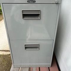 【引取のみ】オカムラ　スチール製　書庫（2段引出し）