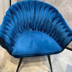 ベロア　ロイヤルブルー　チェア　1脚の画像