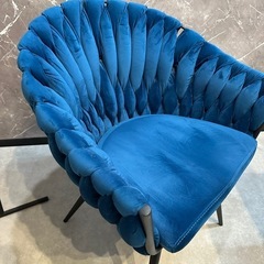 ベロア　ロイヤルブルー　チェア　1脚の画像