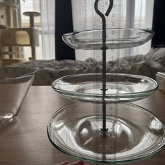 IKEA ガラスボウル ケーキスタンドセットの画像