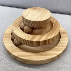 美原店 猫 おもちゃ 回転 ボール 猫じゃらし 知育玩具 安全素材 木製 ナチュラル 運動不足 ストレス解消の画像