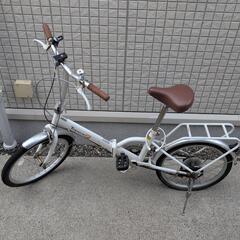 【20インチ自転車】折畳み ホワイト 3段変速