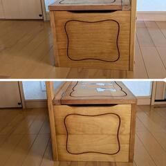 スヌーピー 収納付き ウッドベンチ 木製の画像